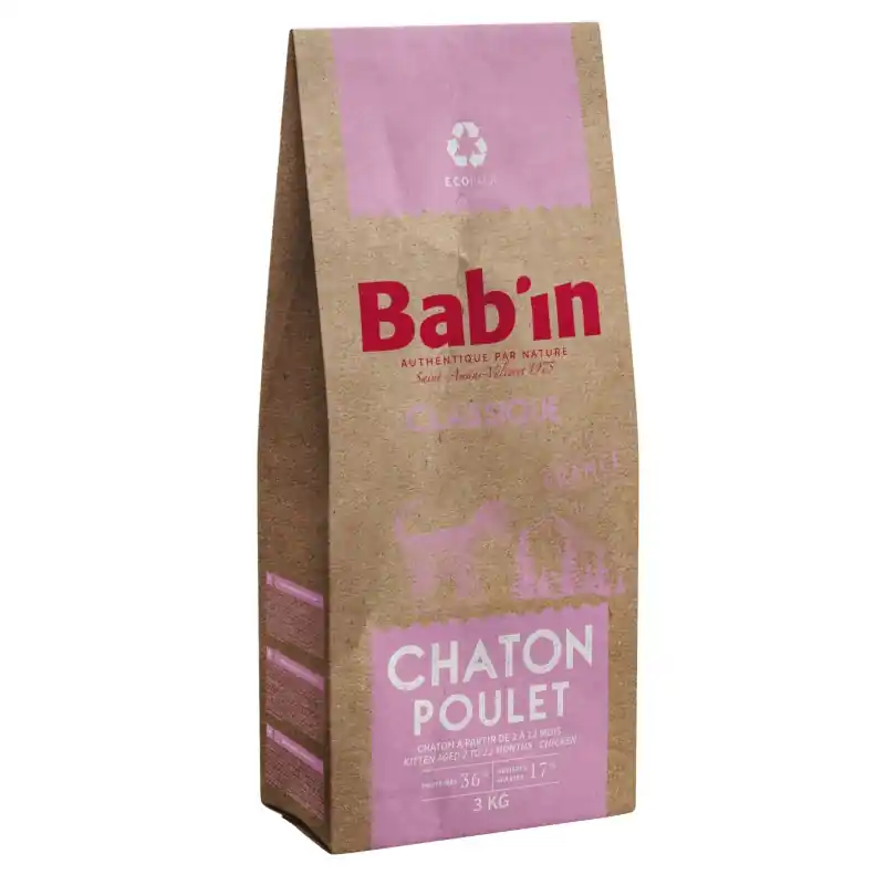 CROQUETTES CLASSIQUE CHATON POULET 3KG – BAB‘IN Commande En Gros