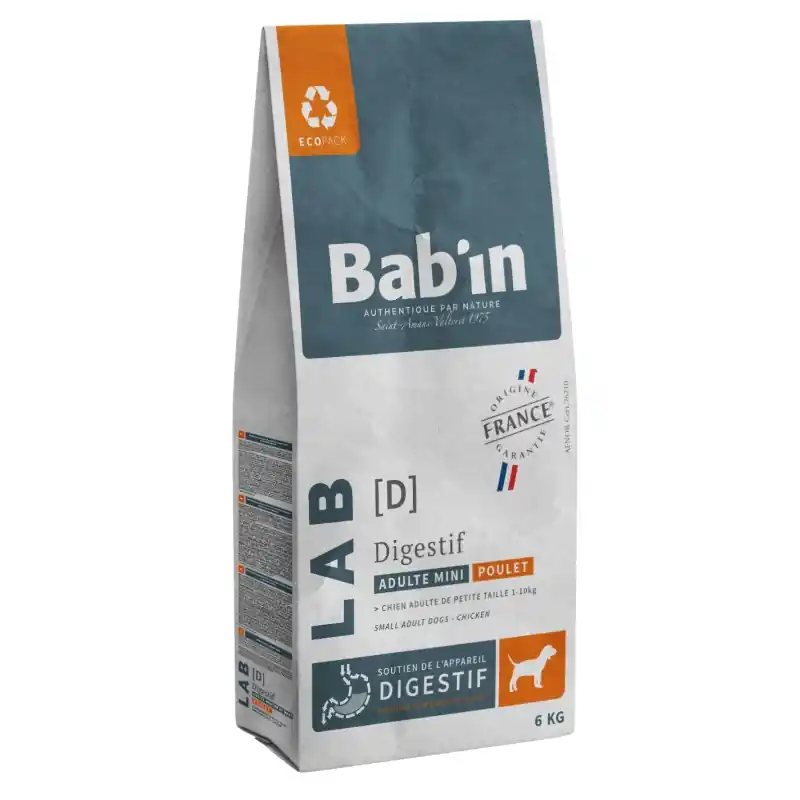 CROQUETTES LAB MINI ADULTE DIGESTIF POULET 6KG – BAB‘IN Offre Exclusive