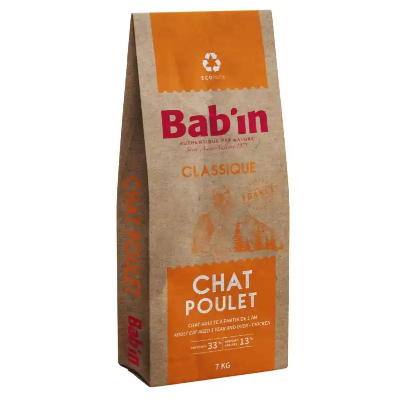 Usine Directe CROQUETTES CLASSIQUE CHAT ADULTE POULET 7KG – BAB‘IN