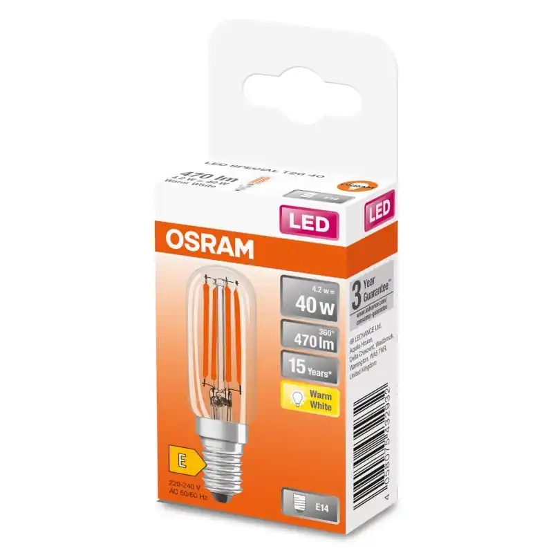 Ampoule LED Fil E14 Mini tube Claire 4 W 40 W Blanc chaud 2700 K – OSRAM Jusqu&rsquo;à Épuisement Des Stocks