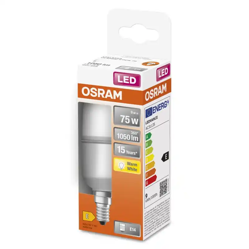 Jusqu&rsquo;à Épuisement Des Stocks Ampoule LED SMD E14 Stick Dépolie 9 W 75 W Blanc chaud 2700 K – OSRAM
