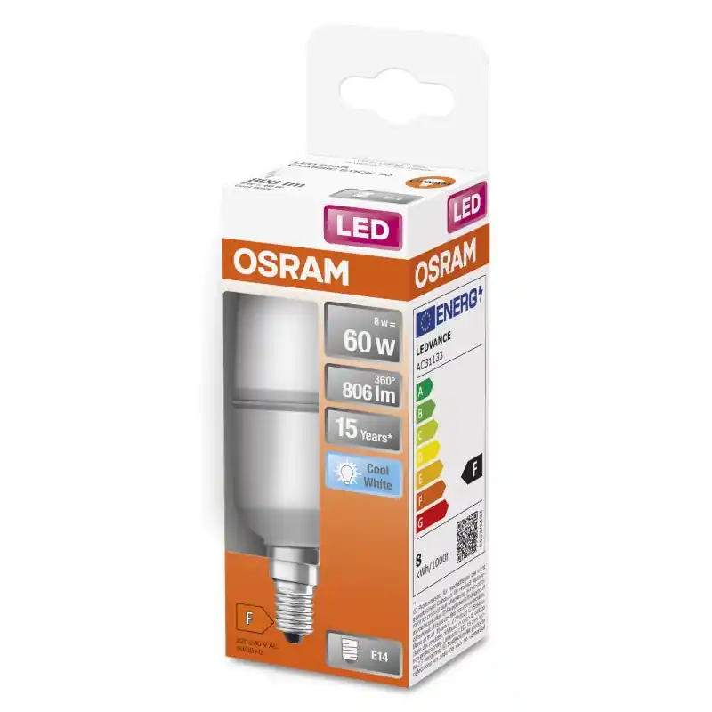 Ampoule LED SMD E14 Stick Dépolie 8 W 60 W Blanc neutre 4000 K – OSRAM Usine Directe