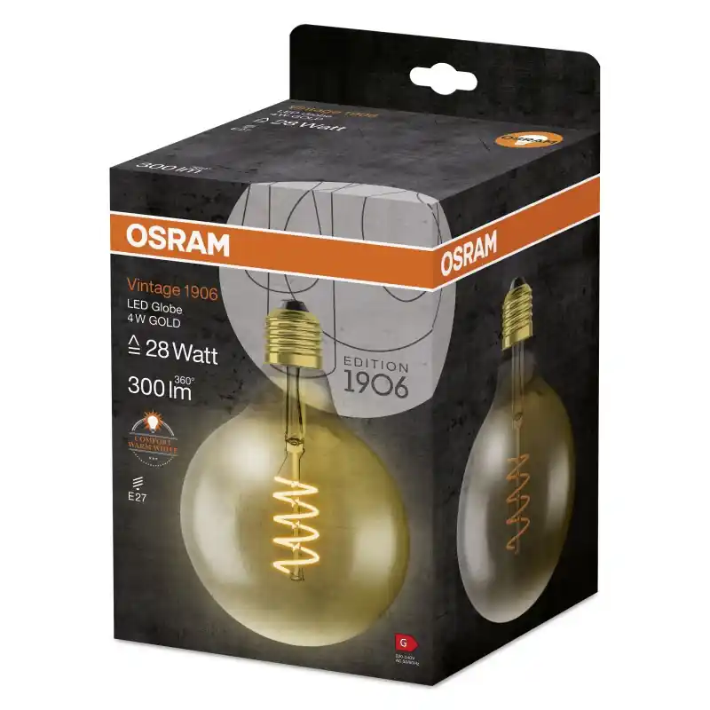 Prix Réduit Ampoule GLOBELED LED Filament E27 Globe Claire 4 W 28 W Blanc très chaud 2000 K – OSRAM