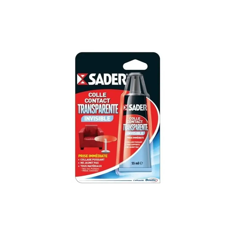 COLLE CONTACT TRANSPARENTE INVISIBLE 55ML – SADER Authentique