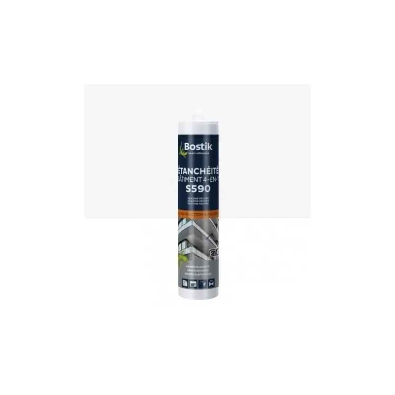 MASTIC ÉTANCHÉITÉ BÂTIMENT 4 EN 1 S590 TRANSPARENT 300ML – BOSTIK Produit De Marque