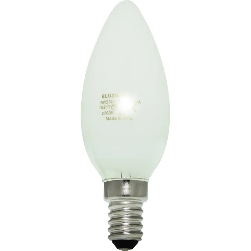 Meilleure Vente Ampoule LED Filament E14 Flamme Milky 1 W 10 W Blanc neutre 4000 K – ELUZIA
