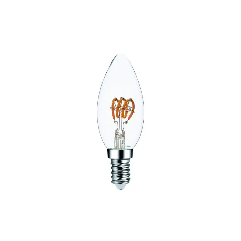 Promotion Ampoule LED Filament E14 Flamme Claire 2 W 15 W Blanc très chaud 2200 K – MALLTIS
