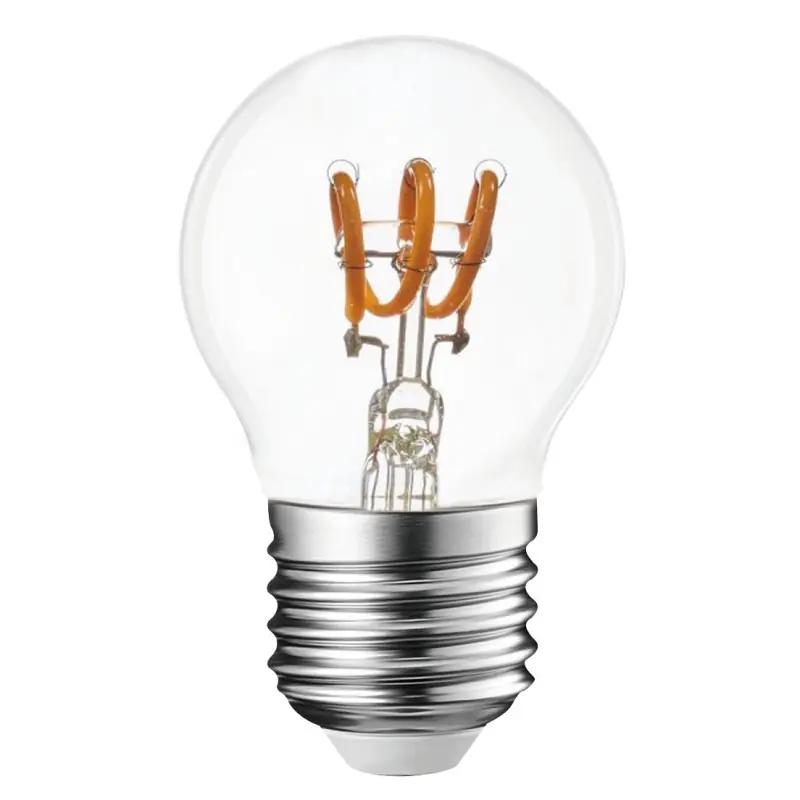 Ampoule LED Filament E27 Mini Sphérique Claire 2 W 15 W Blanc très chaud 2200 K – MALLTIS Usine Directe