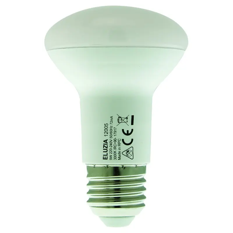 Authentique Ampoule LED SMD E27 Spot R63 8.5 W 60 W Blanc chaud 3000 K – ELUZIA