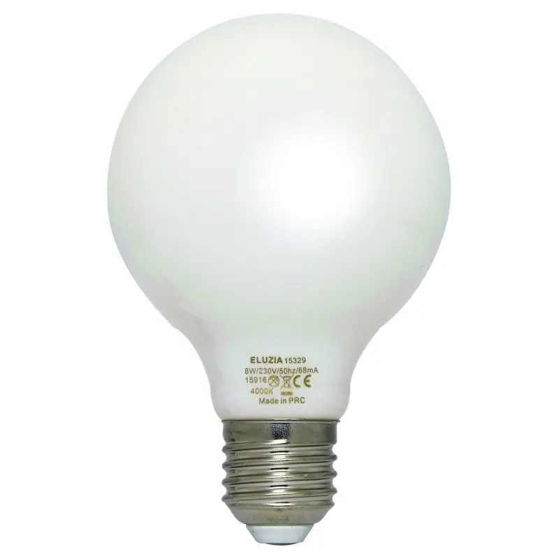 Jusqu&rsquo;à Épuisement Des Stocks Ampoule LED Filament E27 Globe Milky 8 W 60 W Blanc neutre 4000 K – ELUZIA