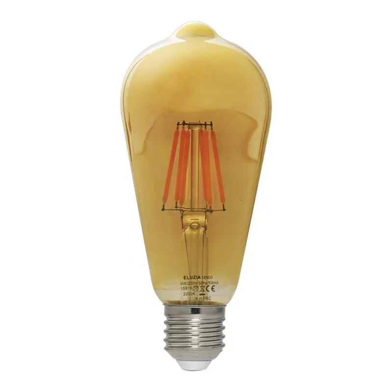 Meilleur Choix Ampoule LED Filament E27 EDISON Ambré 6 W 51 W Blanc très chaud 2200 K – MALLTIS