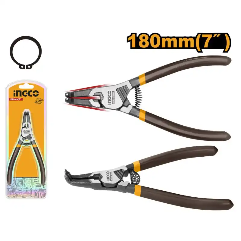 PINCES À CIRCLIPS EXTÉRIEUR COUDÉ 180MM – INGCO Acheter Direct