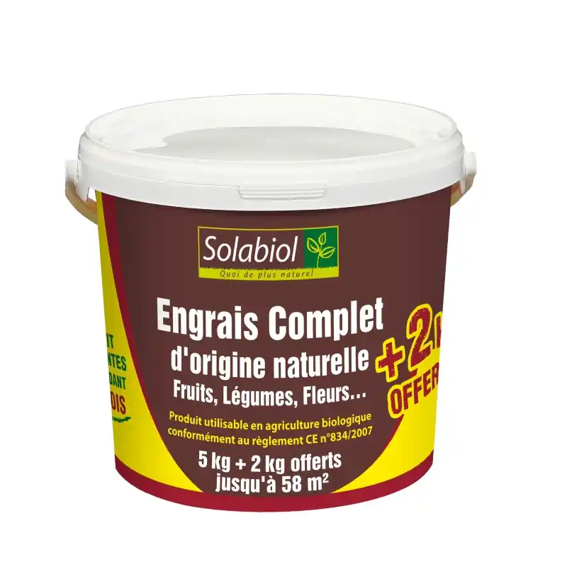 Offre Du Jour ENGRAIS COMPLET ORIGINE NATURELLE SEAU 7KG – SOLABIOL
