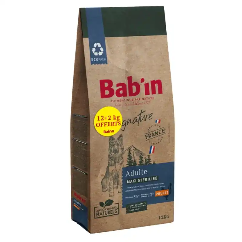Top Vente CROQUETTES SIGNATURE MAXI STÉRILISÉ 12KG + 2KG OFFERTS - BAB‘IN