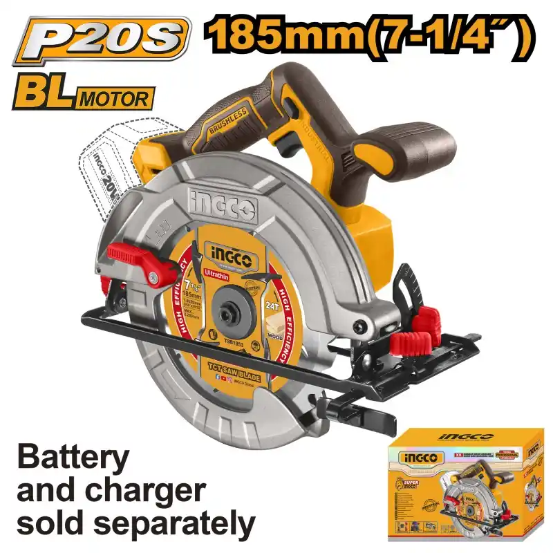 SCIE CIRCULAIRE BL 20V Ø185MM - VENDU NU - INGCO Jusqu'à Épuisement Des Stocks