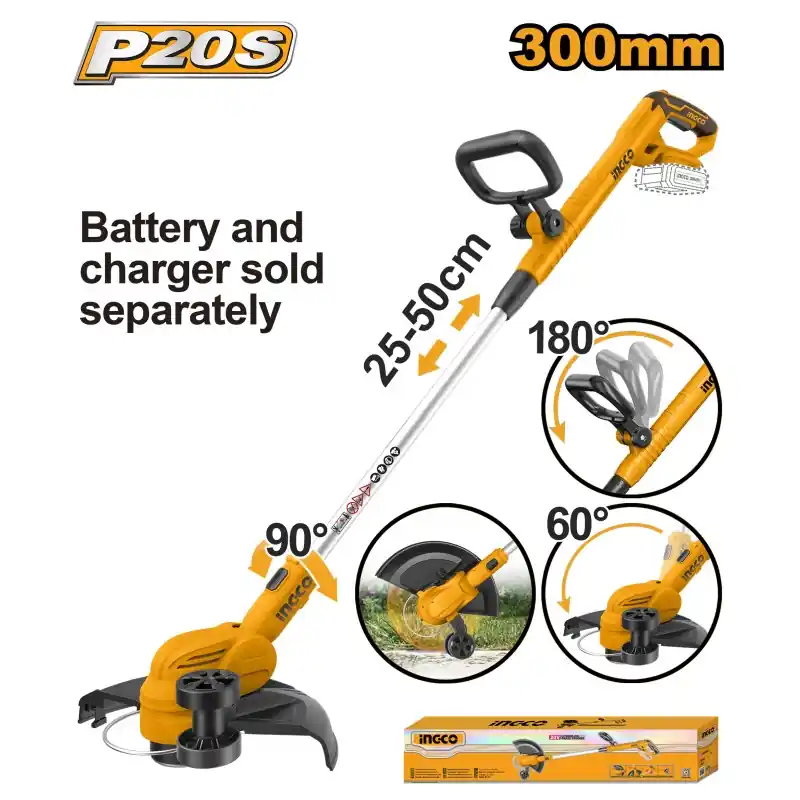 Nouveauté COUPE-BORDURE A BATTERIE TÉLÉSCOPIQUE ORIENTABLE 20V NU – INGCO