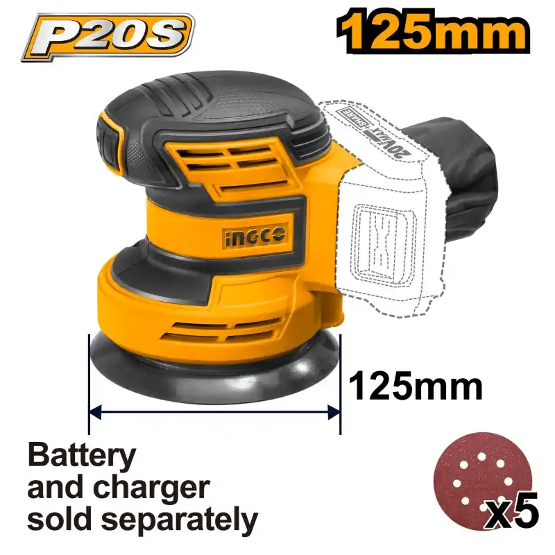 PONCEUSE ORBITAILE Ø125MM 20V NUE – INGCO Acheter En Ligne