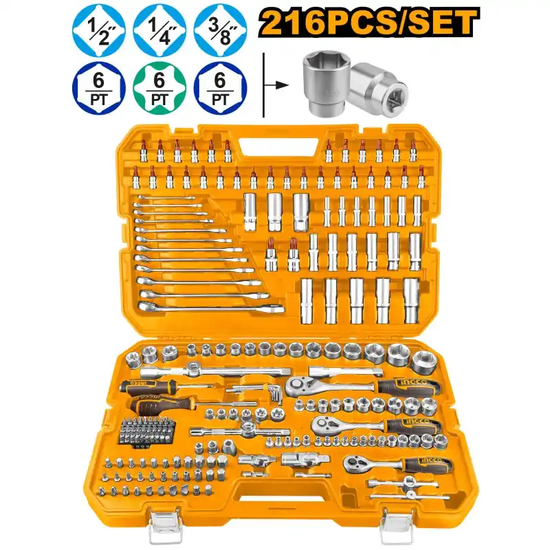 Réduction COFFRET CLÉS À CLIQUET 216 PIÈCES – INGCO