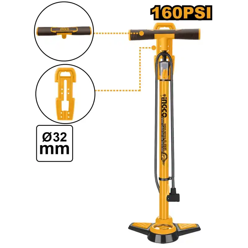 POMPE DE GONFLAGE À MAIN Ø32 – 58CM – INGCO Meilleur Prix