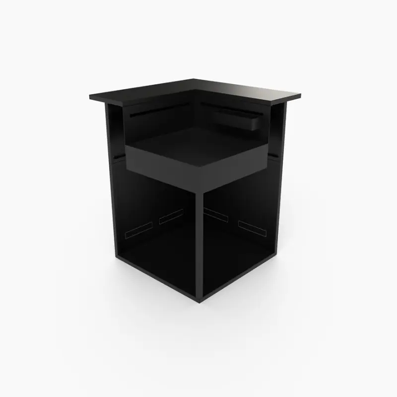 SUPPORT D‘ANGLE ACIER FERMÉ COMPTOIR BAR NOIR – FORGE ADOUR Prix Promo