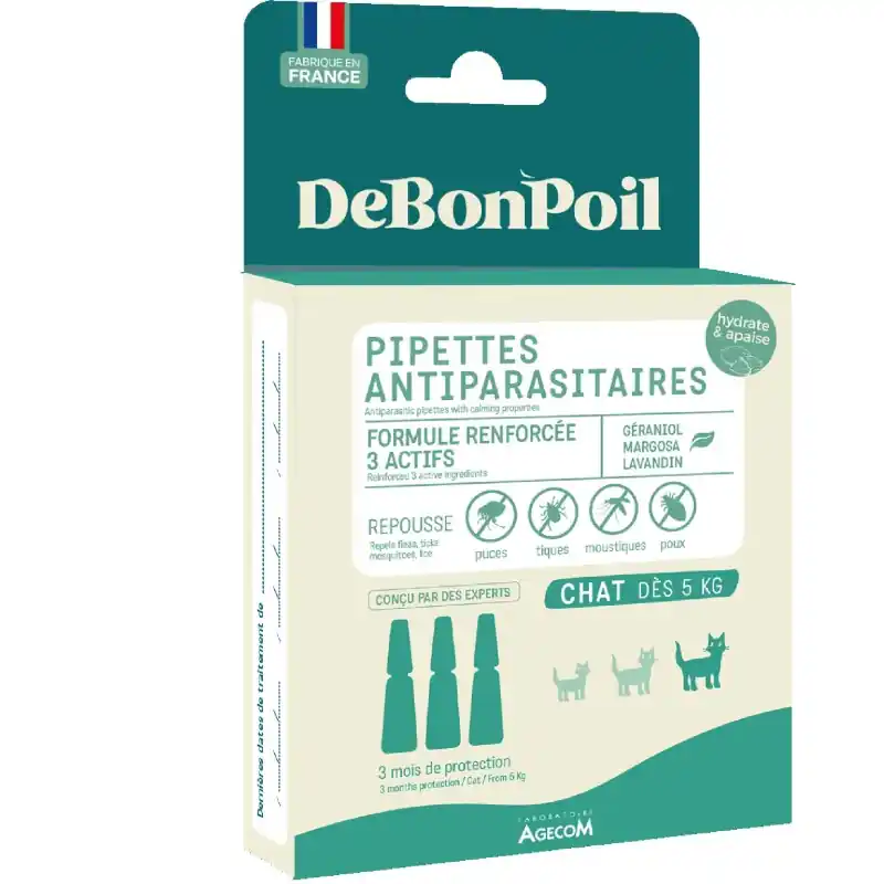 PIPETTES ANTIPARASITAIRES ET APAISANTES CHAT +5KG – ACTIPLANT Expédié Aujourd&rsquo;hui