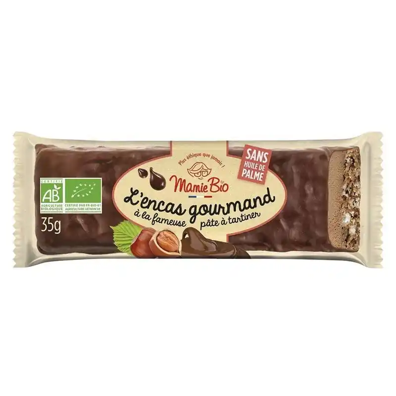 BARRE CHOCOLATÉE À LA PÂTE À TARTINER 35G BIO Expédié Aujourd&rsquo;hui