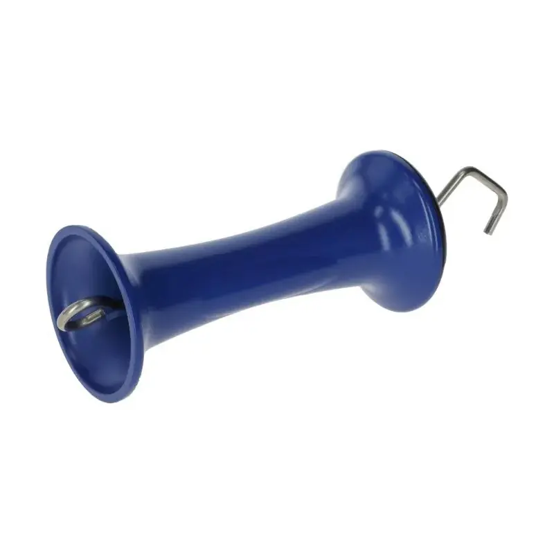 POIGNÉE BARRIÈRE AVEC CROCHET ET ŒILLET INOX BLEU – KERBL Commander Vite