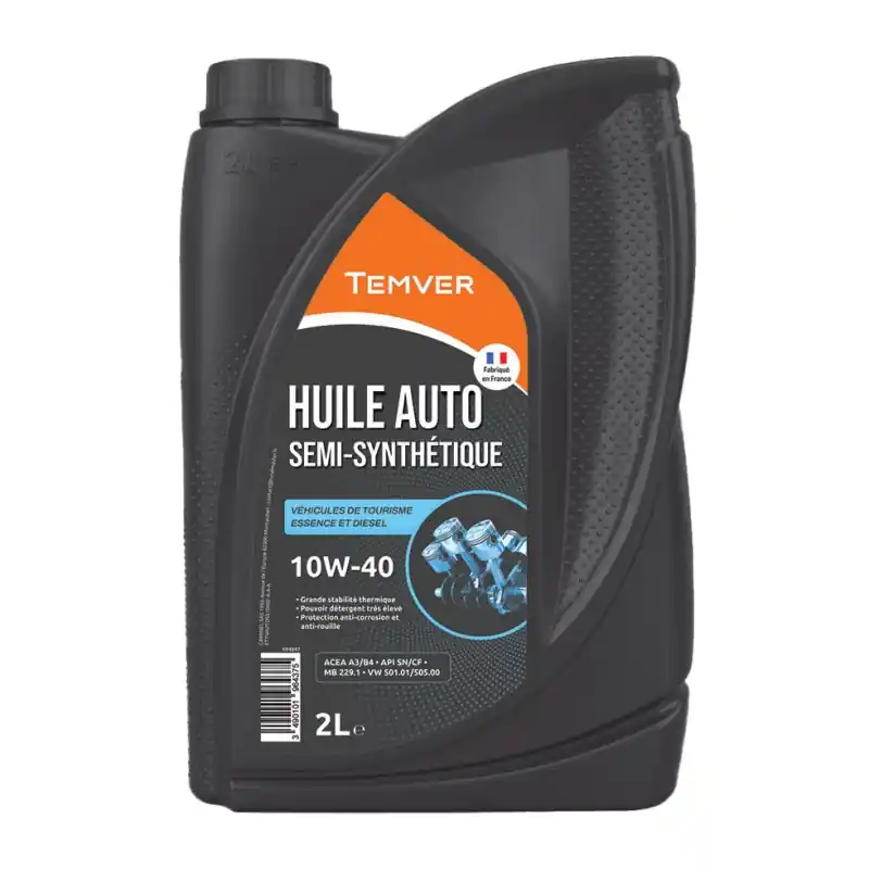 Promotion HUILE AUTOMOBILE SEMI-SYNTHESE 10W40 2L – TEMVER