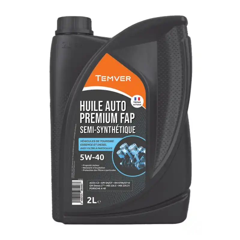 Offre Spéciale HUILE AUTO PREMIUM FAP 5W40 2L – TEMVER