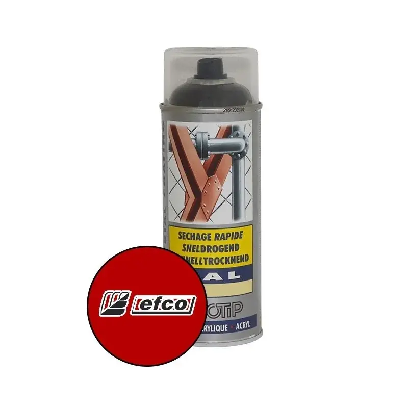 Peinture spéciale motoculture couleur ROUGE EFCO – Aérosol 400ml Expédié Aujourd&rsquo;hui
