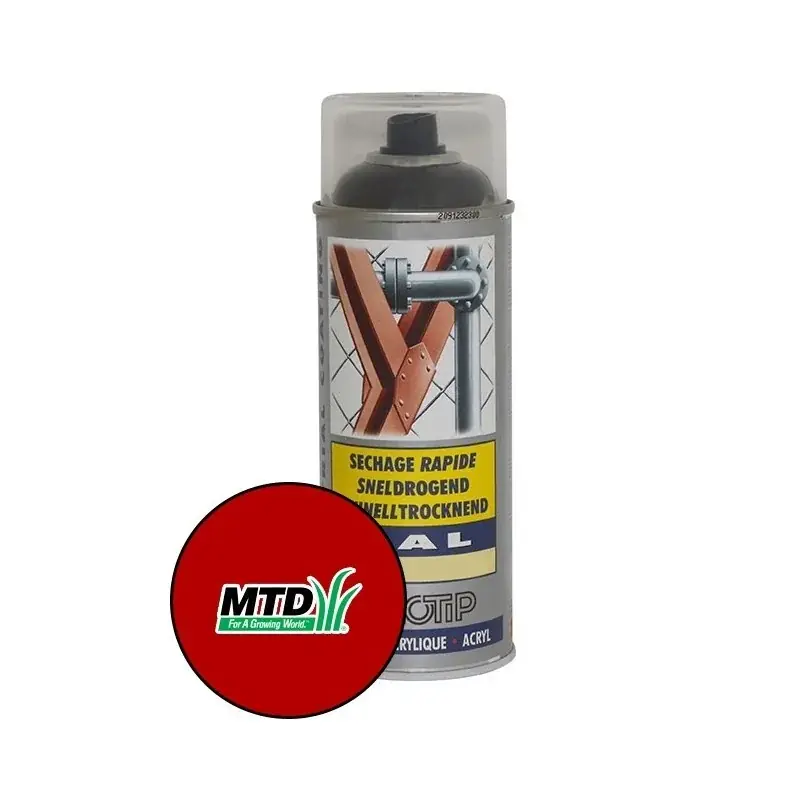 Peinture spéciale motoculture couleur ROUGE MTD – Aérosol 400ml Offre Limitée