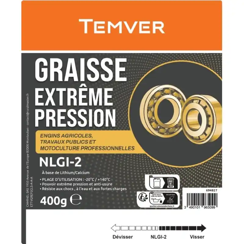 GRAISSE EXTREME PRESSION 400GR – TEMVER Populaire