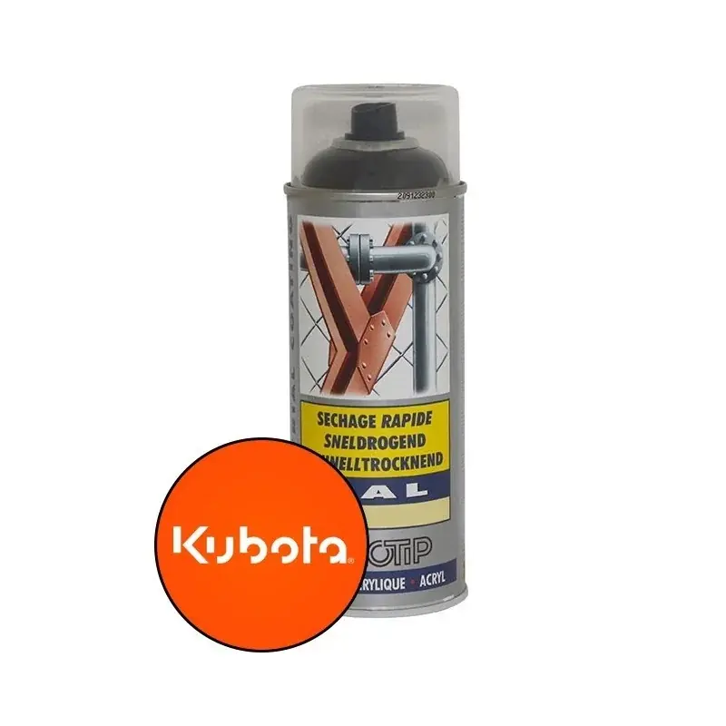Peinture spéciale motoculture couleur ORANGE KUBOTA - Aérosol 400ml Nouveauté