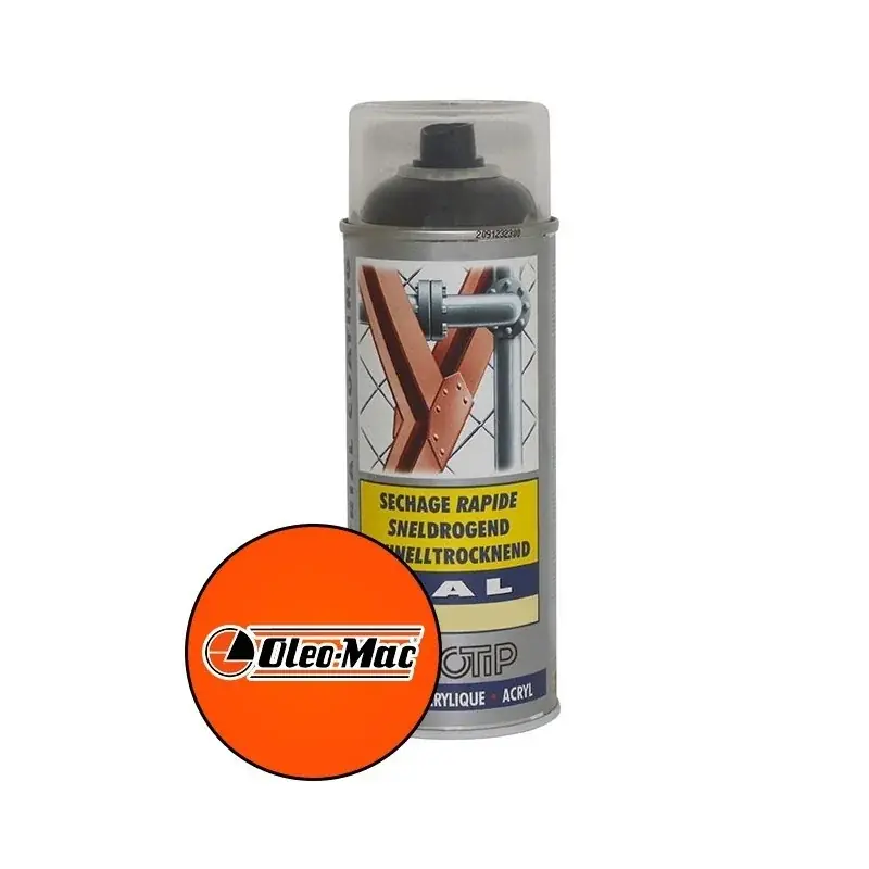 Solde Peinture spéciale motoculture couleur ORANGE OLEO MAC – Aérosol 400ml