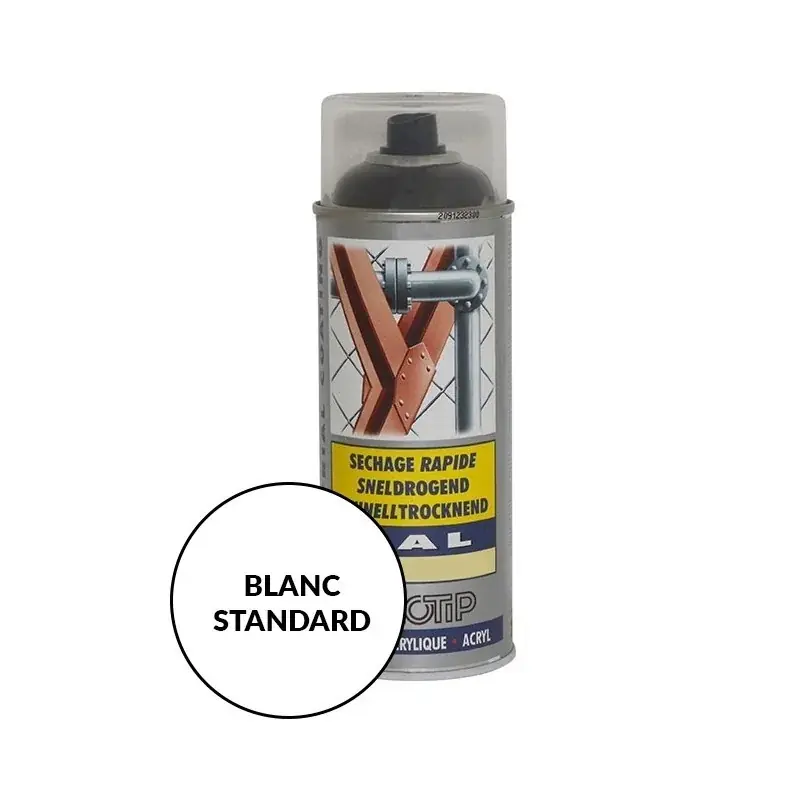 Peinture spéciale motoculture couleur BLANC STANDARD – Aérosol 400ml Nouvelle Collection