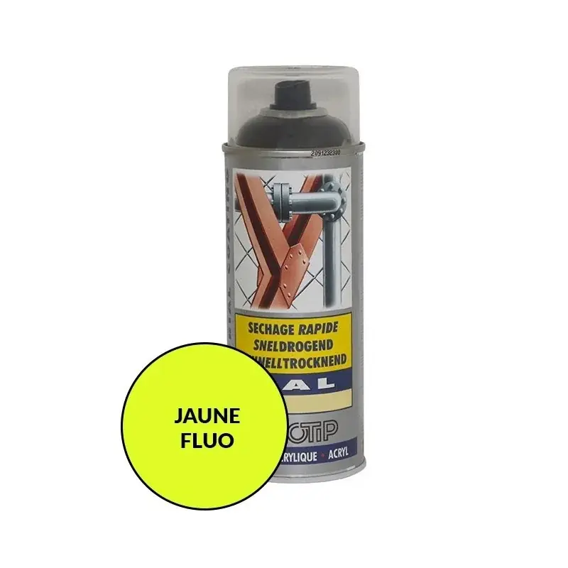 Peinture spéciale motoculture couleur JAUNE FLUO – Aérosol 400ml Achat Immédiat