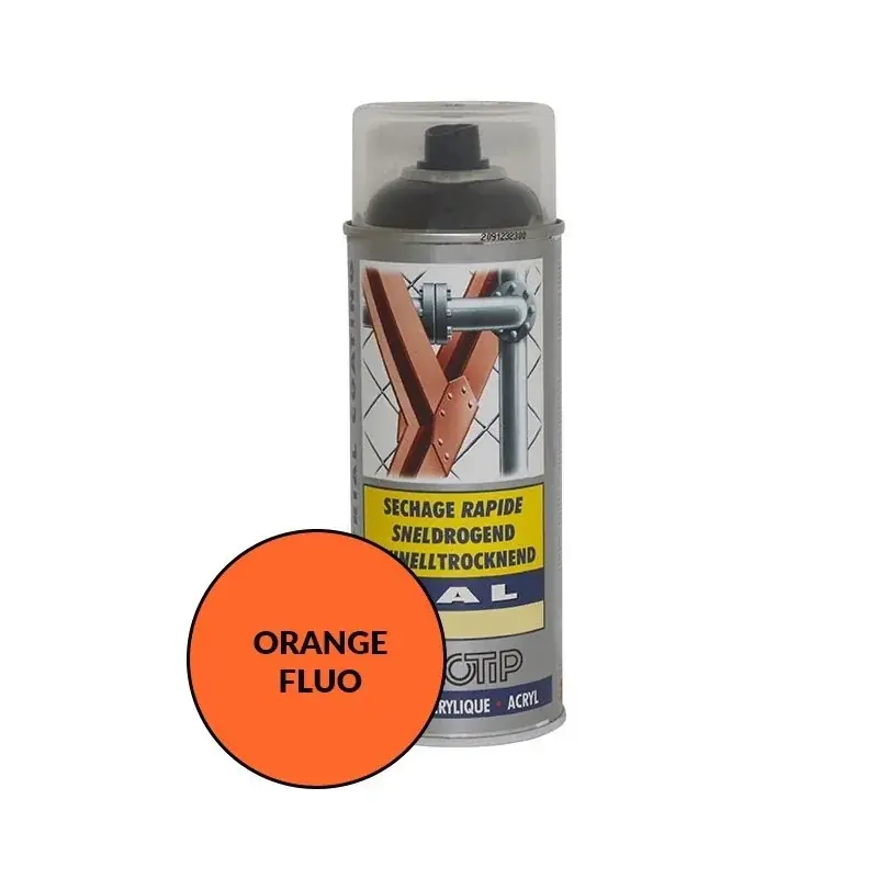 Peinture spéciale motoculture couleur ORANGE FLUO – Aérosol 400ml Commande En Gros