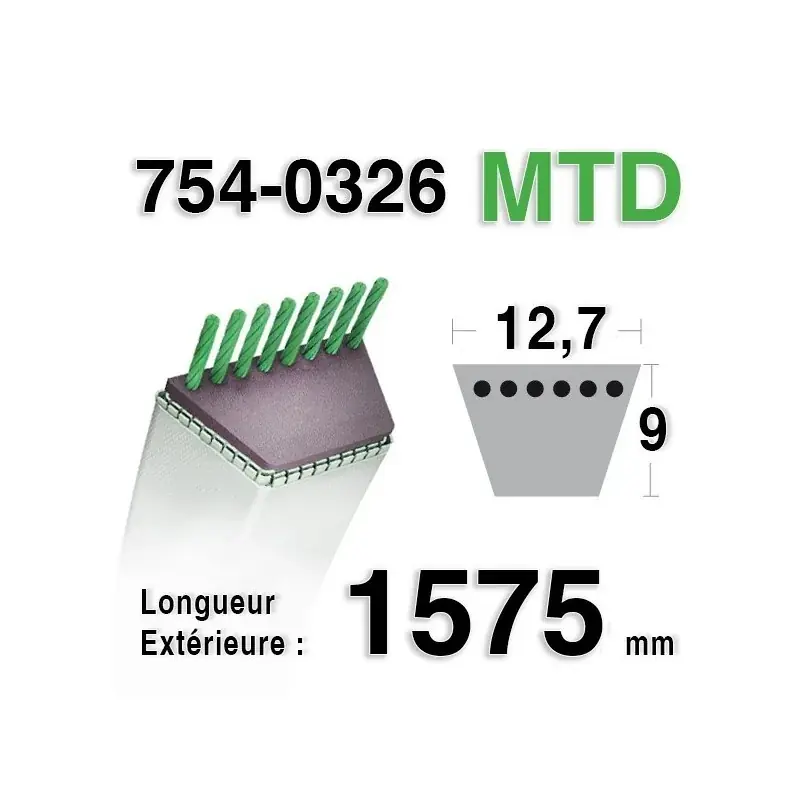Jusqu&rsquo;à Épuisement Des Stocks Courroie pour tondeuse autoportee MTD 754-0326