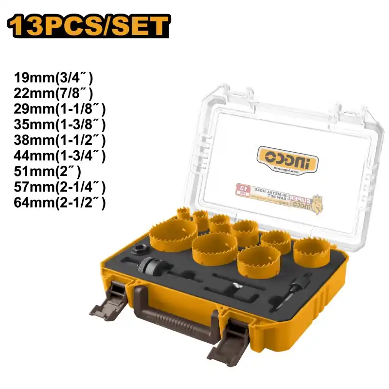 COFFRET DE TREPANS HSS BI-METAL – 13 PIECES – INGCO Vente Flash