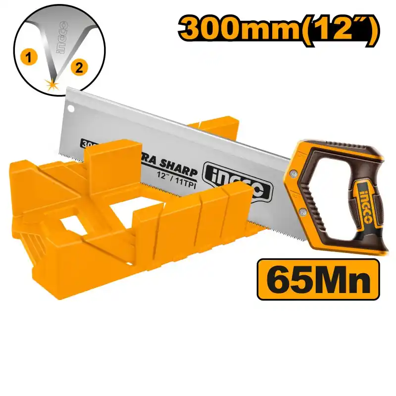 SCIE A DOS 300MM ET BOITE A ONGLETS – INGCO Haute Qualité