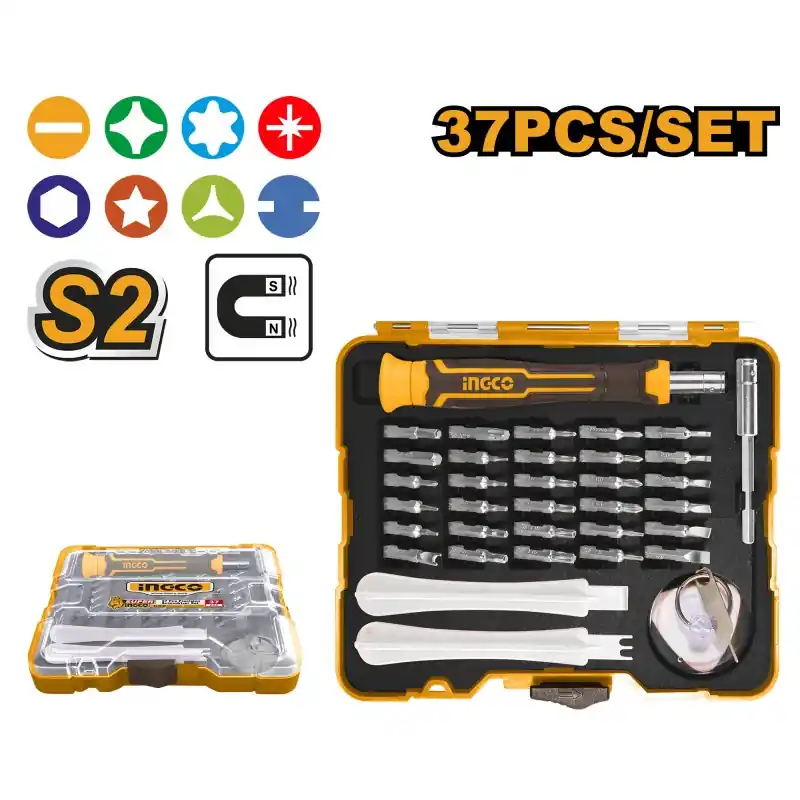 Pas Cher COFFRET 37 PCS TOURNEVIS DE PRECISION & ACCESSOIRES – INGCO