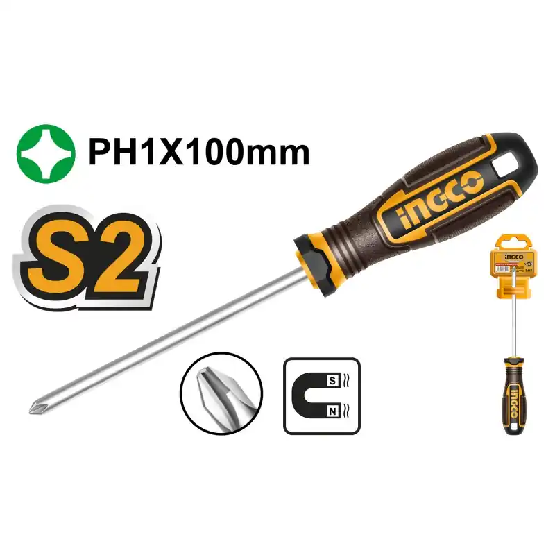 TOURNEVIS MAGNETIQUE PH1X5X100MM – INGCO Offre Exclusive