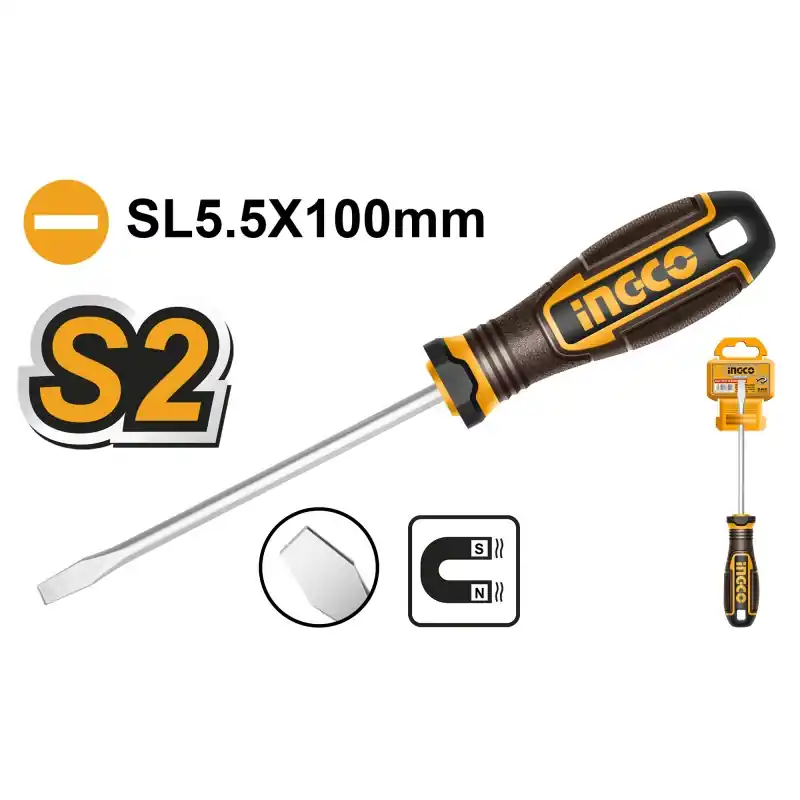 Certifié TOURNEVIS MAGNETIQUE SL 5.5X5X100MM – INGCO