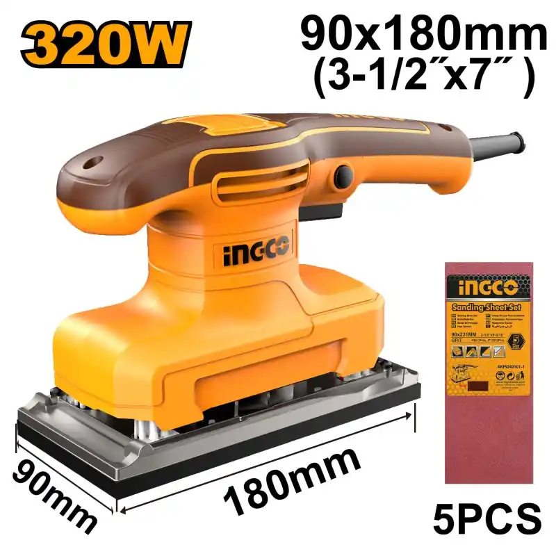 PONCEUSE VIBRANTE 320W 180MMX90MM – INGCO Expédié Aujourd&rsquo;hui