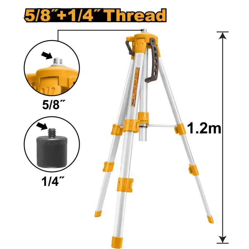 Livraison Express TREPIED ALU NIVEAU LASER 1.2M FILETAGE 5/8 & 1/4 – INGCO
