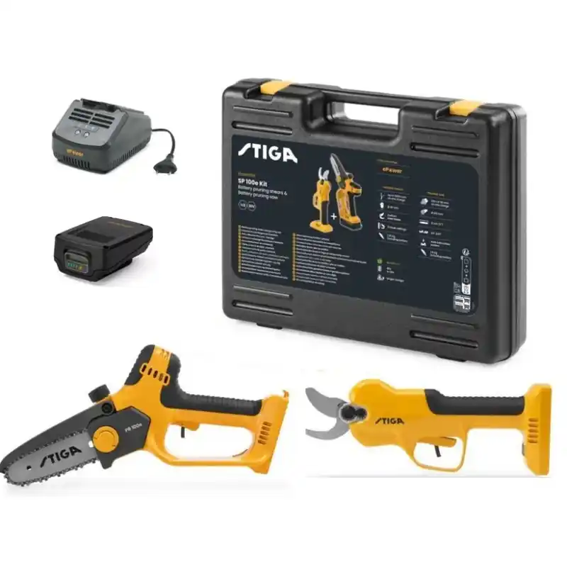 Acheter Direct KIT SECATEUR ET MINI-SCIE BATTERIE SP100E – STIGA