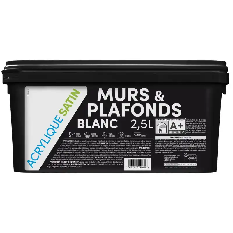 TDP MURS ET PLAFONDS SATIN ACRYL 2.5 L Soldes