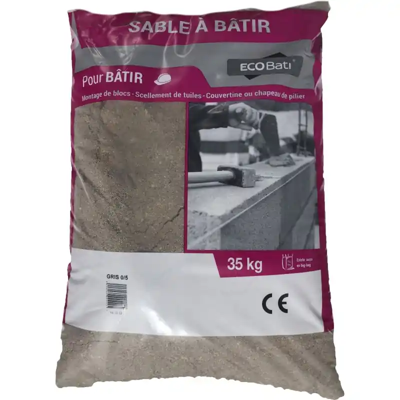 Dernier Modèle SABLE GRIS A MACONNER RL 0/4 SAC 35KG – ECOBATI