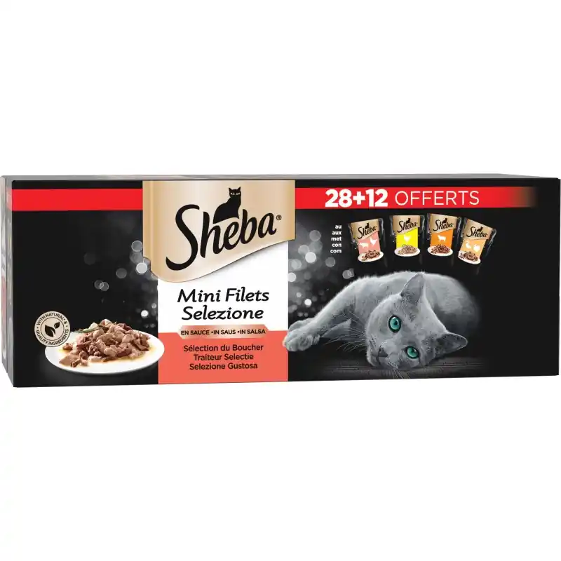 Dernière Chance 40 SACHETS FRAÎCHEURS CHATS SÉLECTION DU BOUCHER – SHEBA