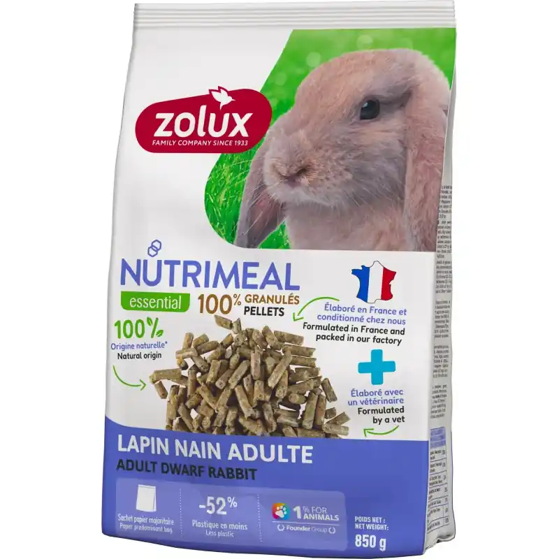 Promotion Saisonnière NUTRIMEAL LAPIN ADULT GRANULE 850G – ZOLUX